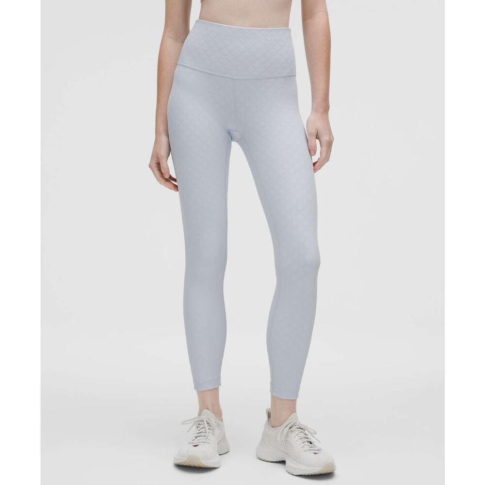 LULULEMON 3D Jacquard Diamond Train High-Rise Tight 25" Size 4 Starch Blue - Picture 2 of 9